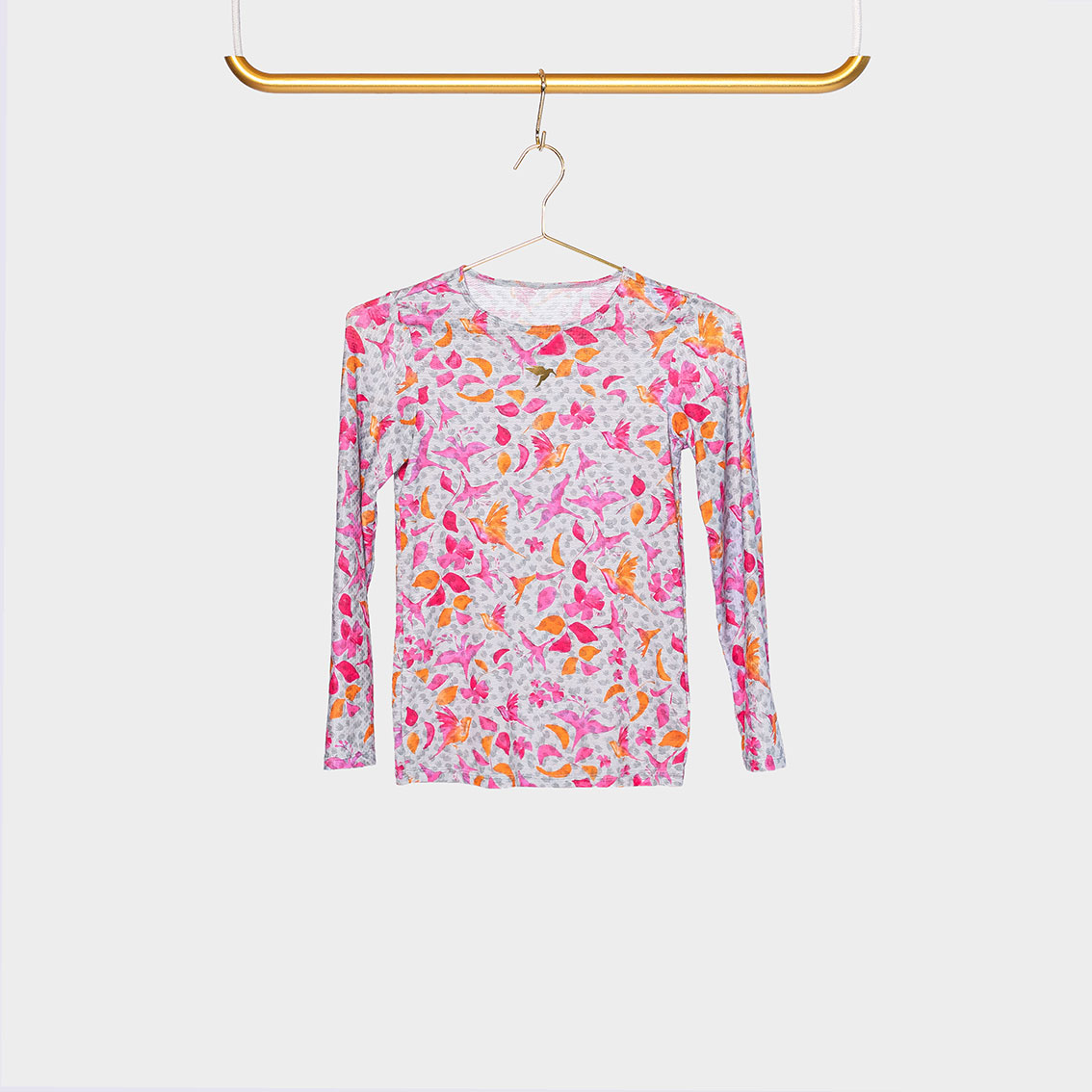 Mesh Shirt Longsleeve Grey Flower Mesh Shirt Longsleeve Grey Flower
