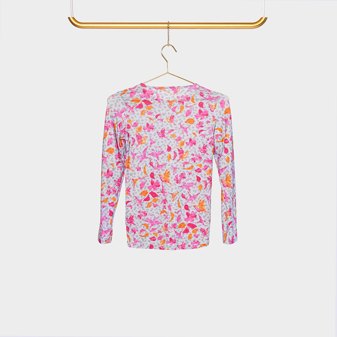 Mesh Shirt Longsleeve Grey Flower Mesh Shirt Longsleeve Grey Flower